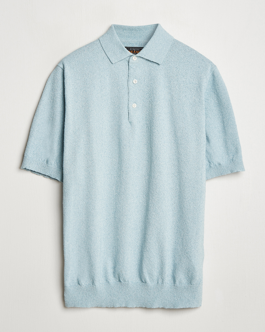 Homme | Polos | BEAMS PLUS | Short Sleeve Boucle Polo Light Blue