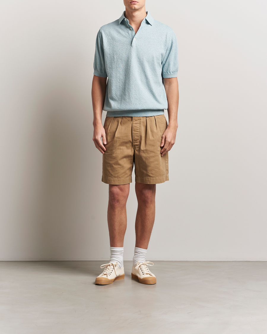 Homme | Polos | BEAMS PLUS | Short Sleeve Boucle Polo Light Blue