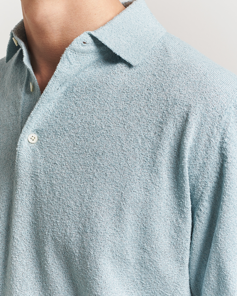Homme | Polos | BEAMS PLUS | Short Sleeve Boucle Polo Light Blue