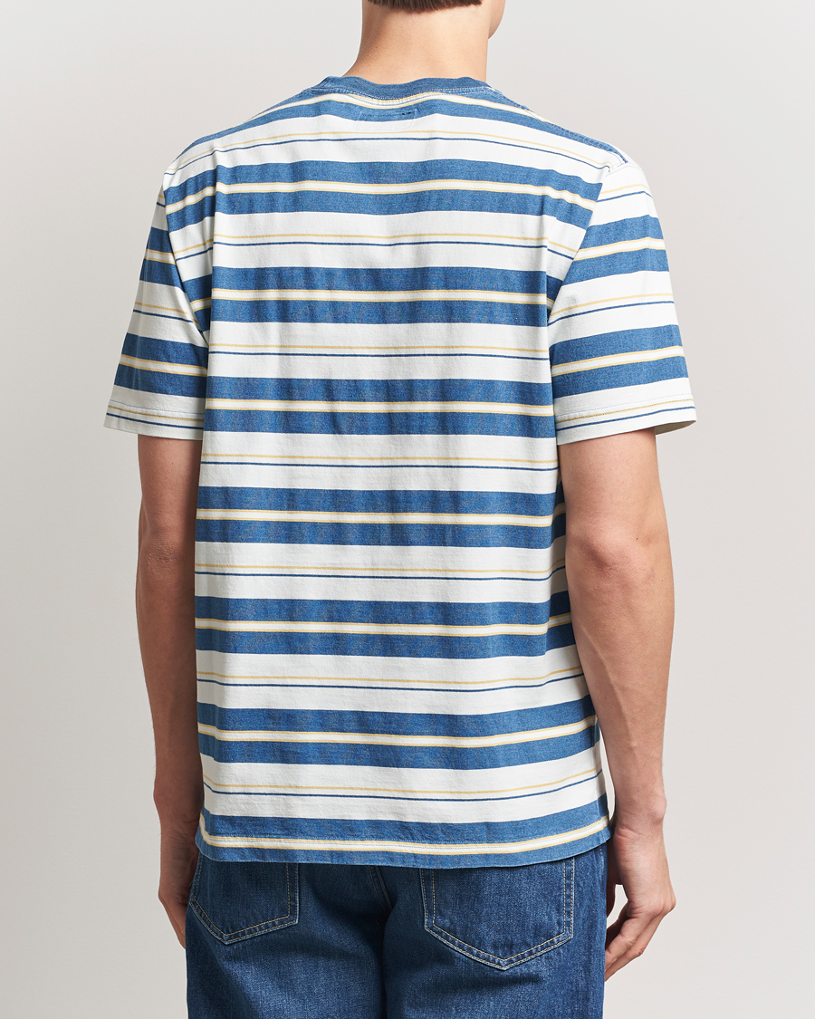 Homme | T-shirts | BEAMS PLUS | Short Sleeve T-Shirt Blue Indigo Stripe
