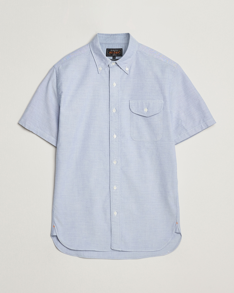 Homme | Chemises | BEAMS PLUS | Short Sleeve Oxford Shirt Light Blue