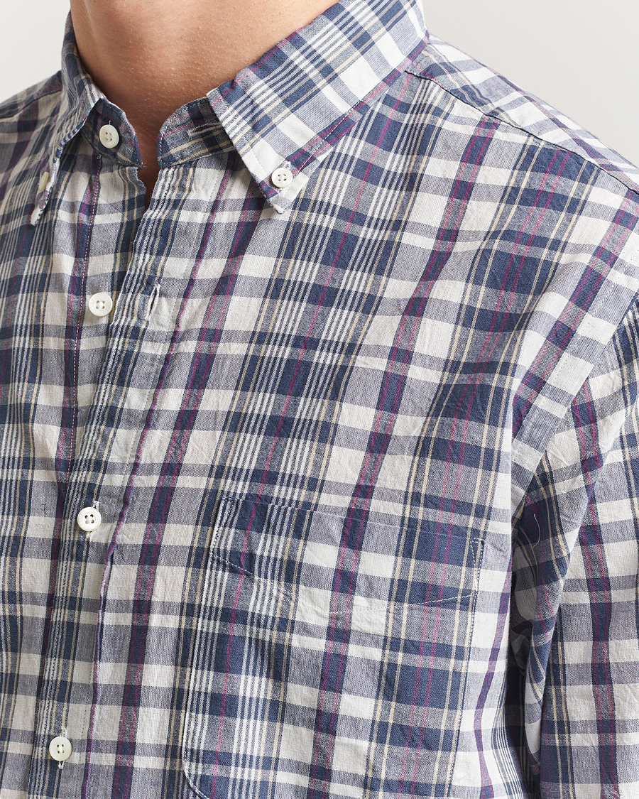 Homme | Chemises | BEAMS PLUS | Madras Button Down Shirt White/Blue