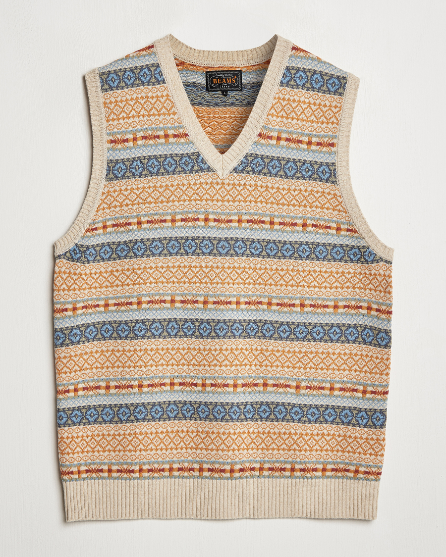 Homme | Pulls Et Tricots | BEAMS PLUS | Fairisle Vest Beige