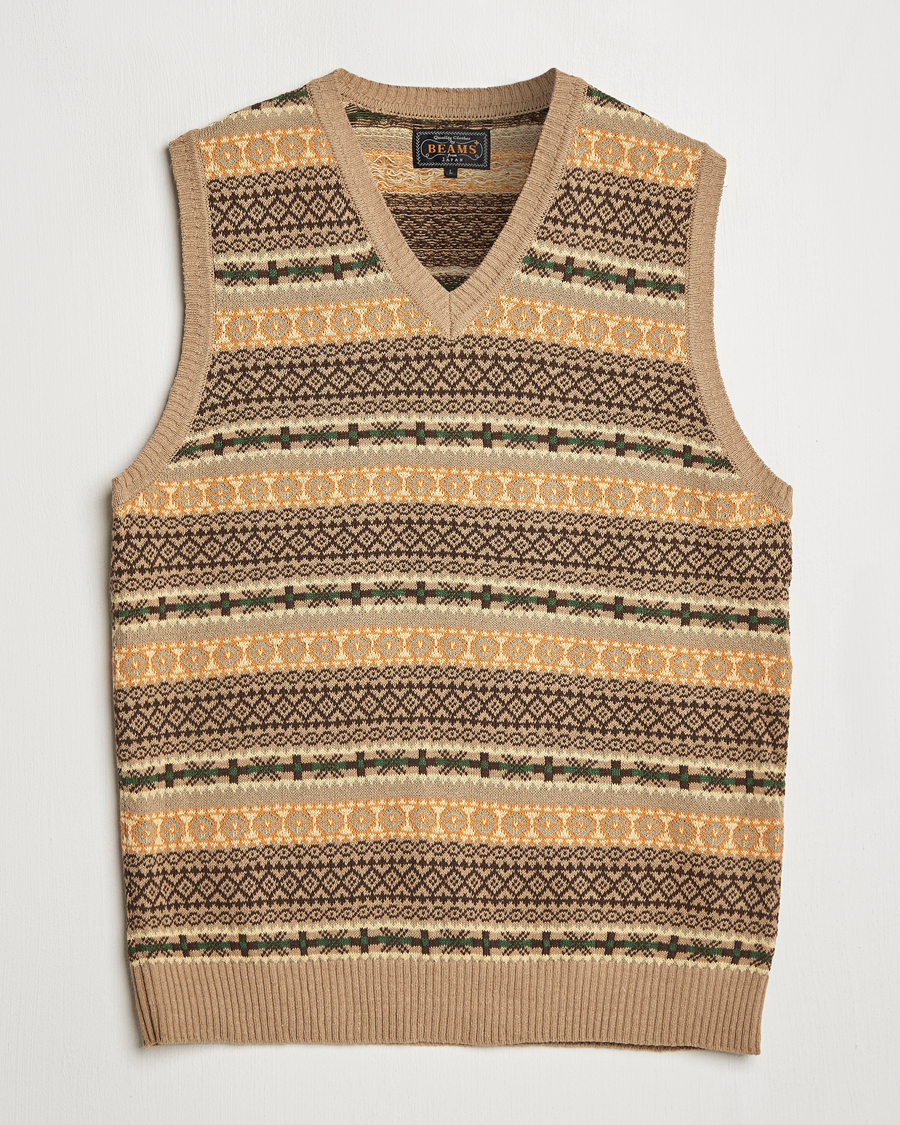 Homme | Pulls Et Tricots | BEAMS PLUS | Fairisle Vest Khaki