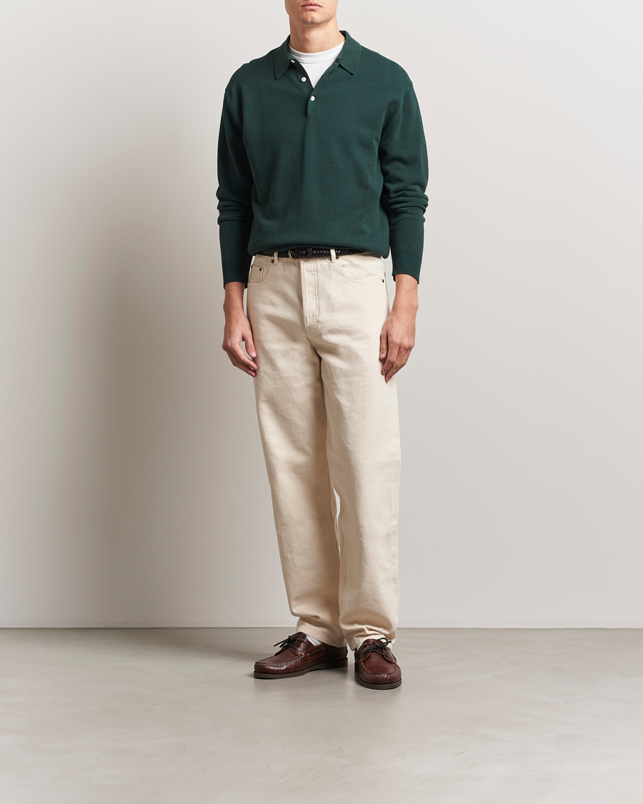 Homme | Pulls Et Tricots | BEAMS PLUS | Long Sleeve 12G Knit Polo Forest Green