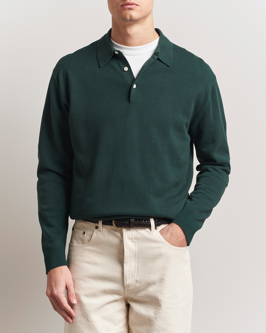 Homme | Pulls Et Tricots | BEAMS PLUS | Long Sleeve 12G Knit Polo Forest Green