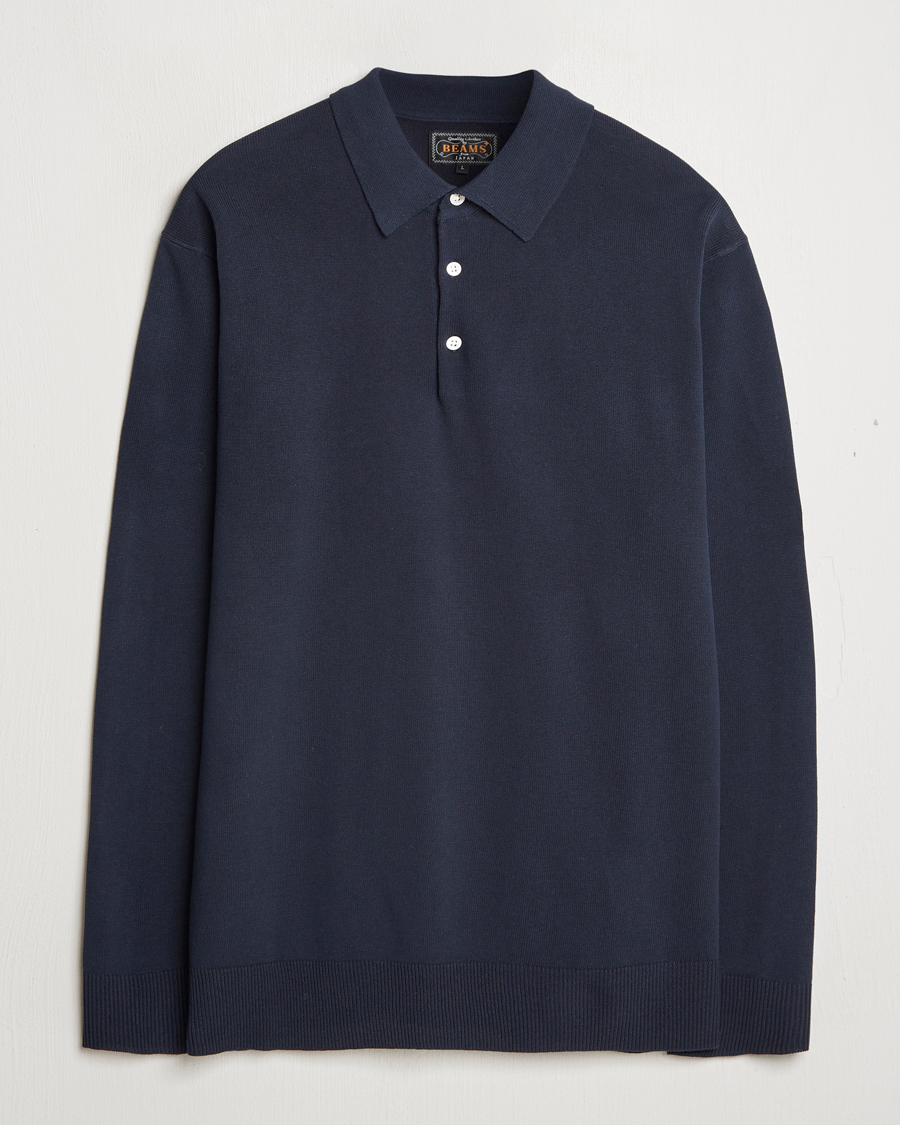 Homme | Pulls Et Tricots | BEAMS PLUS | Long Sleeve 12G Knit Polo Navy