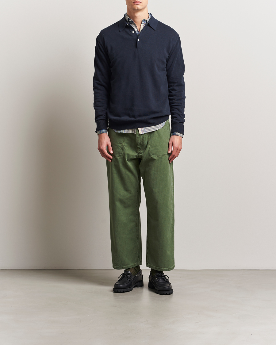 Homme | Pulls Et Tricots | BEAMS PLUS | Long Sleeve 12G Knit Polo Navy