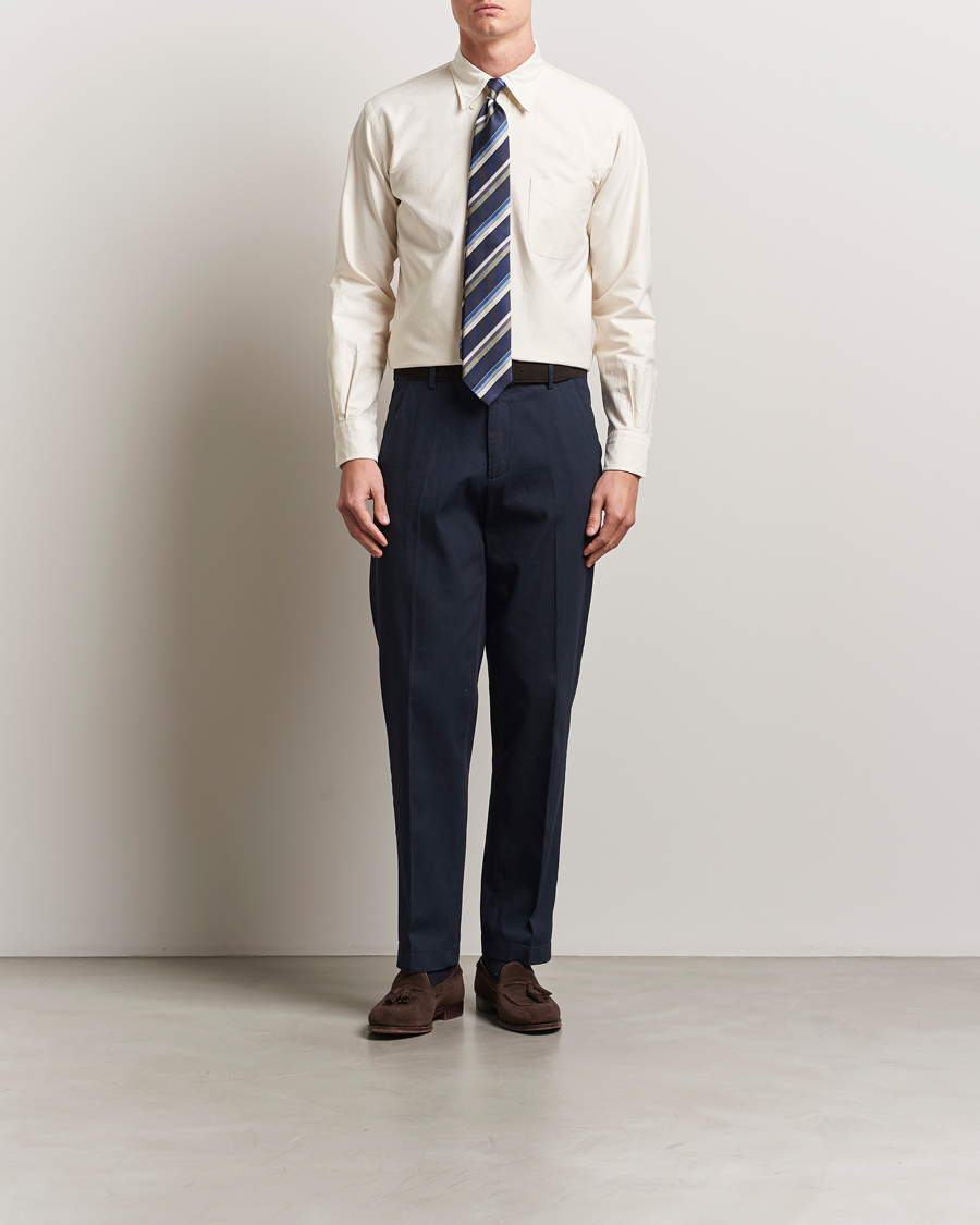 Homme | Chemises | Kamakura Shirts | Vintage Ivy Oxford Button Down Shirt Beige