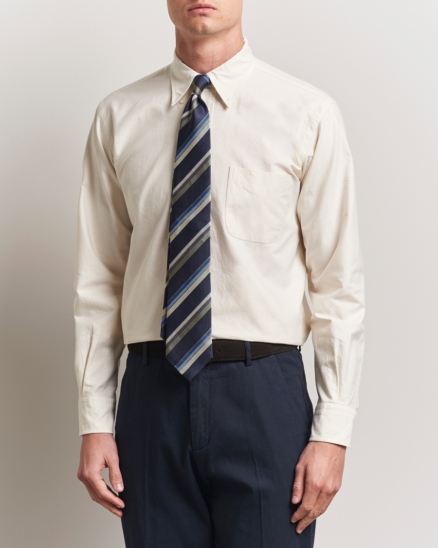 Homme | Chemises | Kamakura Shirts | Vintage Ivy Oxford Button Down Shirt Beige