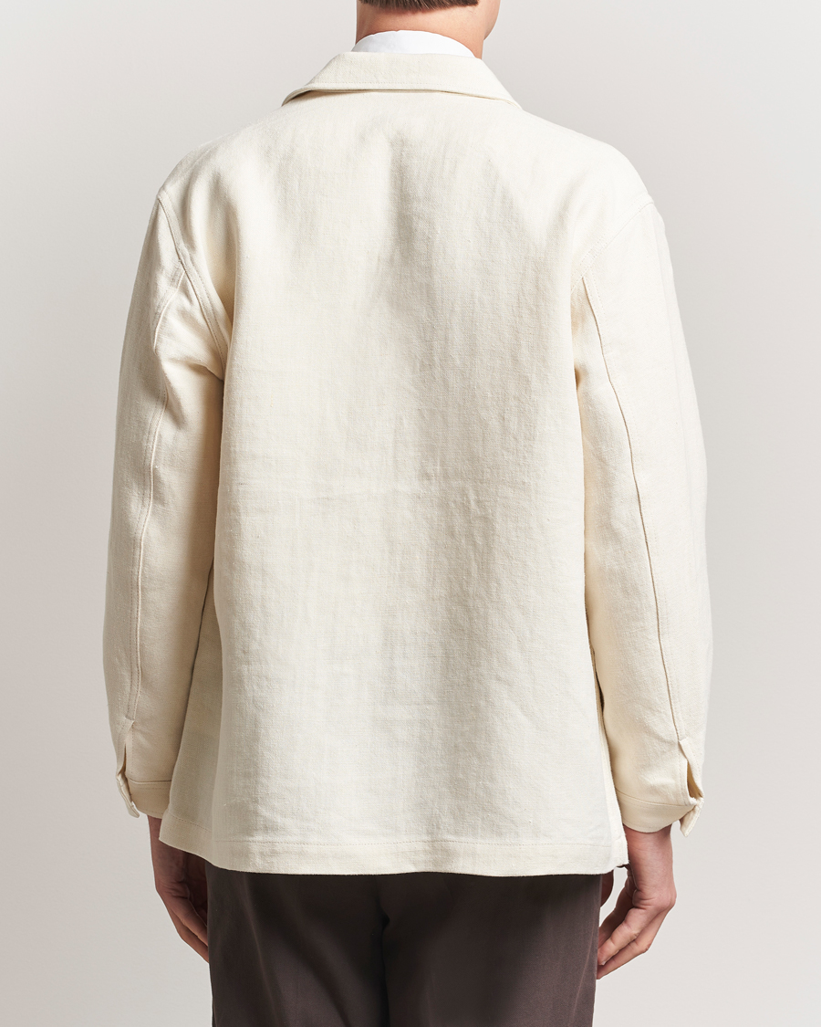 Homme | Manteaux Et Vestes | Kamakura Shirts | Linen French Worker Jacket Off White