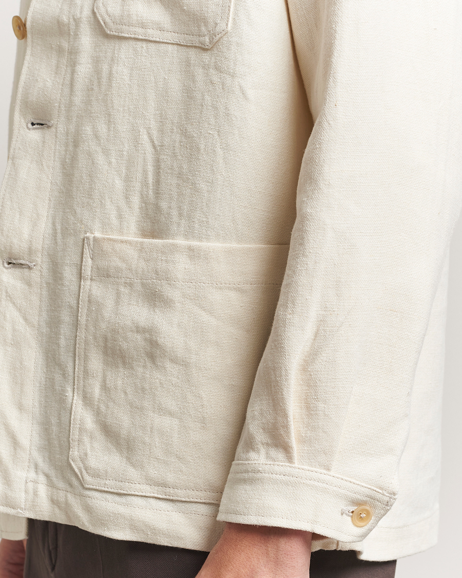 Homme | Manteaux Et Vestes | Kamakura Shirts | Linen French Worker Jacket Off White