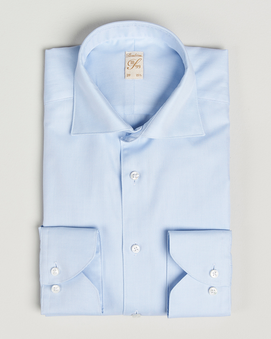 Homme | Chemises | Stenströms | 1899 Cotton Royal Oxford Shirt Light Blue