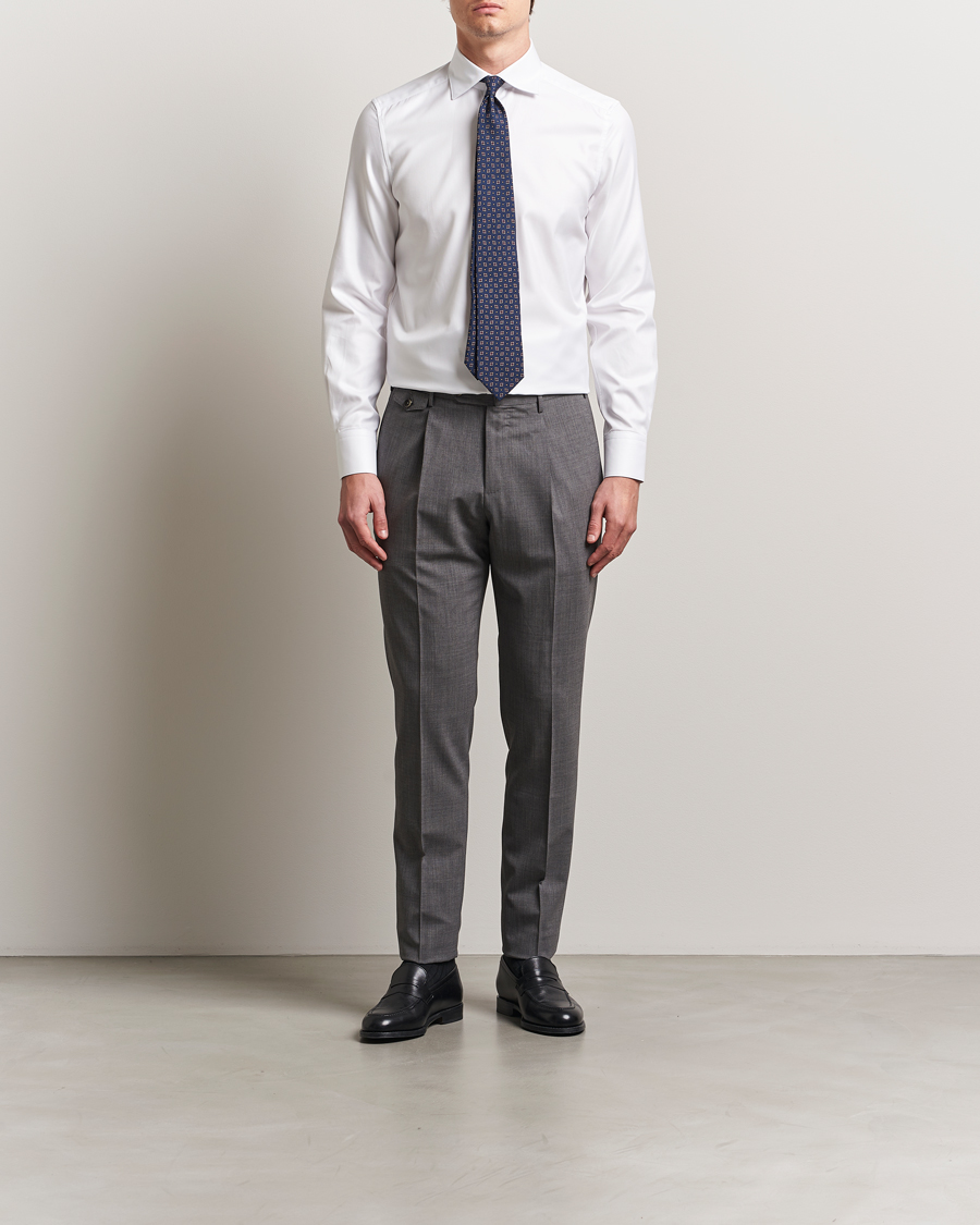 Homme | Chemises | Stenströms | 1899 Slim Cotton Twill Shirt White