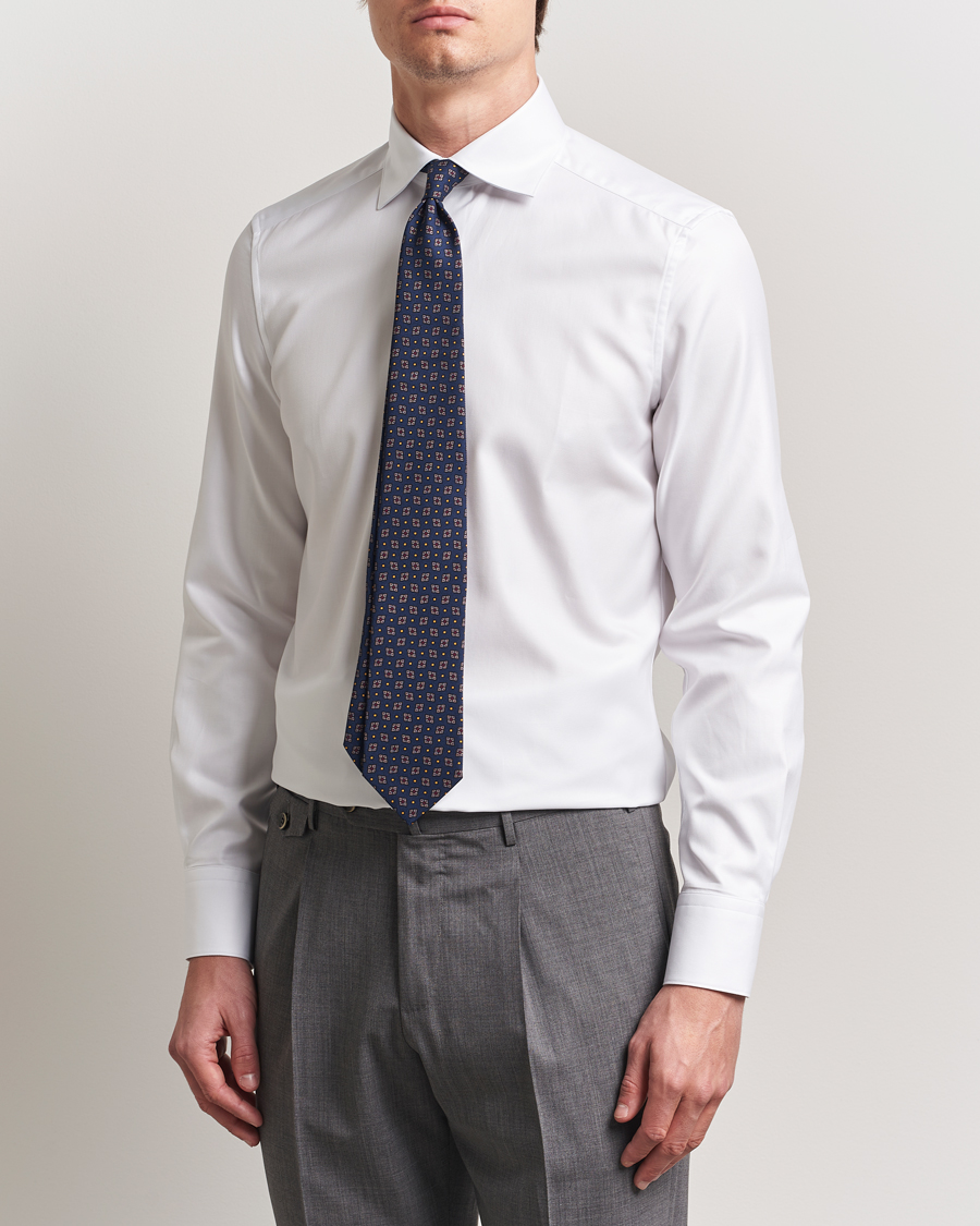 Homme | Chemises | Stenströms | 1899 Slim Cotton Twill Shirt White
