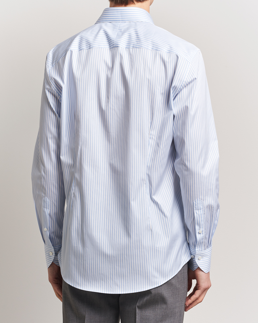 Homme | Chemises | Stenströms | 1899 Striped Cotton Twill Shirt Blue/White
