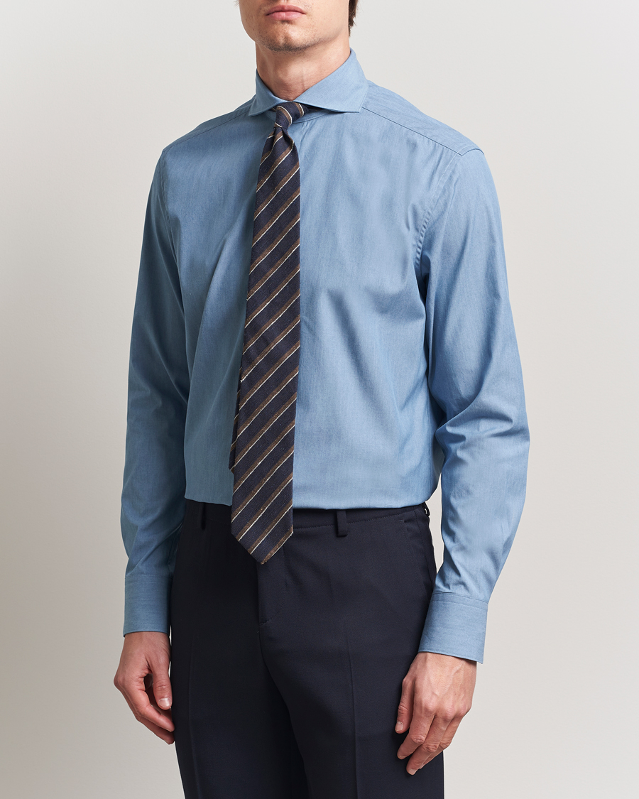 Homme | Chemises | Stenströms | 1899 Denim Poplin Shirt Indigo