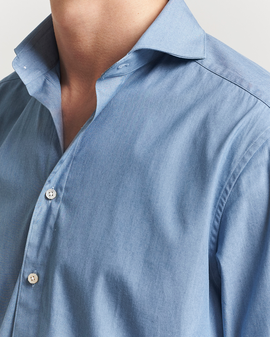 Homme | Chemises | Stenströms | 1899 Denim Poplin Shirt Indigo
