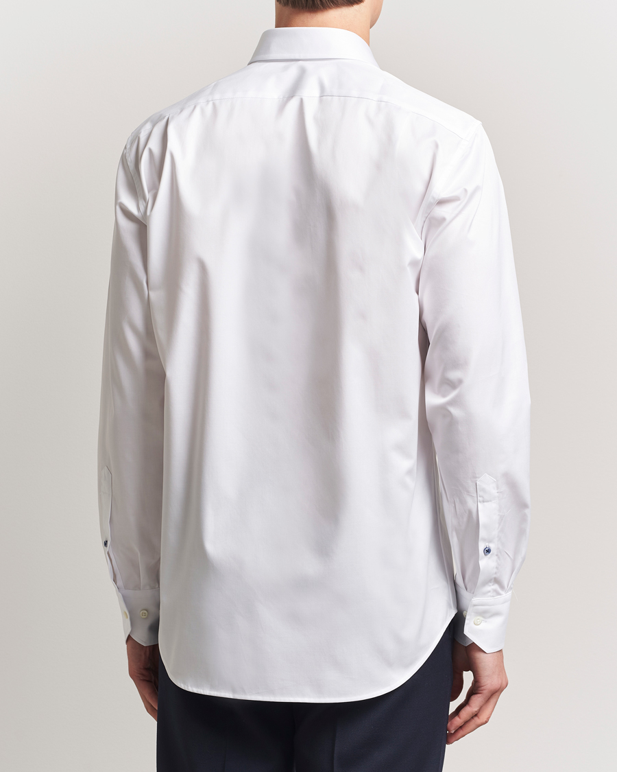 Homme | Chemises | Stenströms | Fitted Body Cotton Twill Cut Away Shirt White