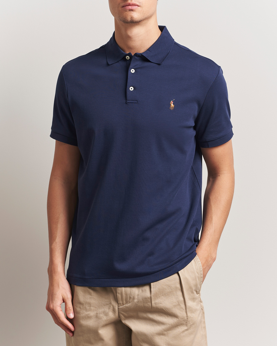 Homme | Polos | Polo Ralph Lauren | Custom Slim Fit Cotton Polo Refined Navy
