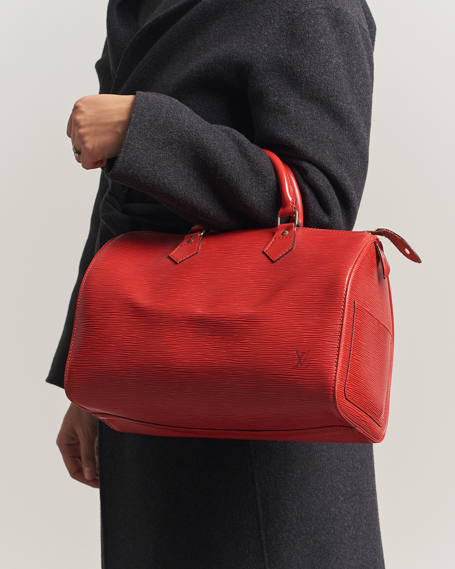 Homme | Louis Vuitton Pre-Owned Speedy 30 Handbag Epi Leather Red | Louis Vuitton Pre-Owned | Speedy 30 Handbag Epi Leather Red