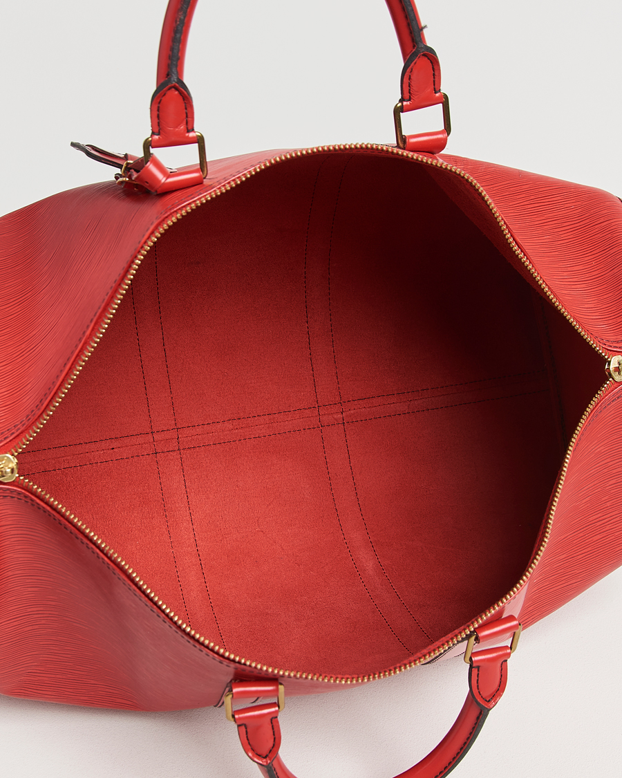 Homme | Louis Vuitton Pre-Owned Keepall 50 Epi Leather Bag Red | Louis Vuitton Pre-Owned | Keepall 50 Epi Leather Bag Red