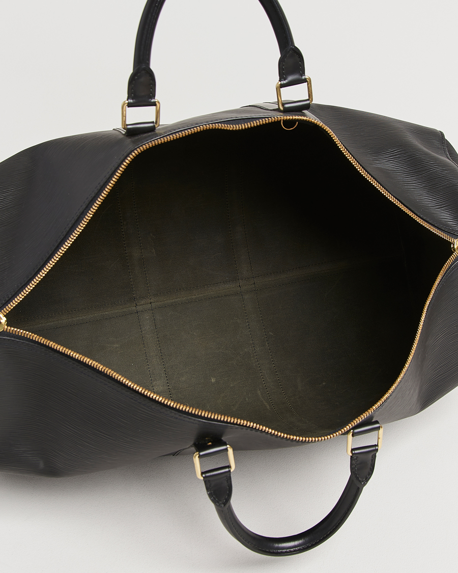 Homme | Louis Vuitton Pre-Owned Keepall 55 Epi Leather Bag Black | Louis Vuitton Pre-Owned | Keepall 55 Epi Leather Bag Black