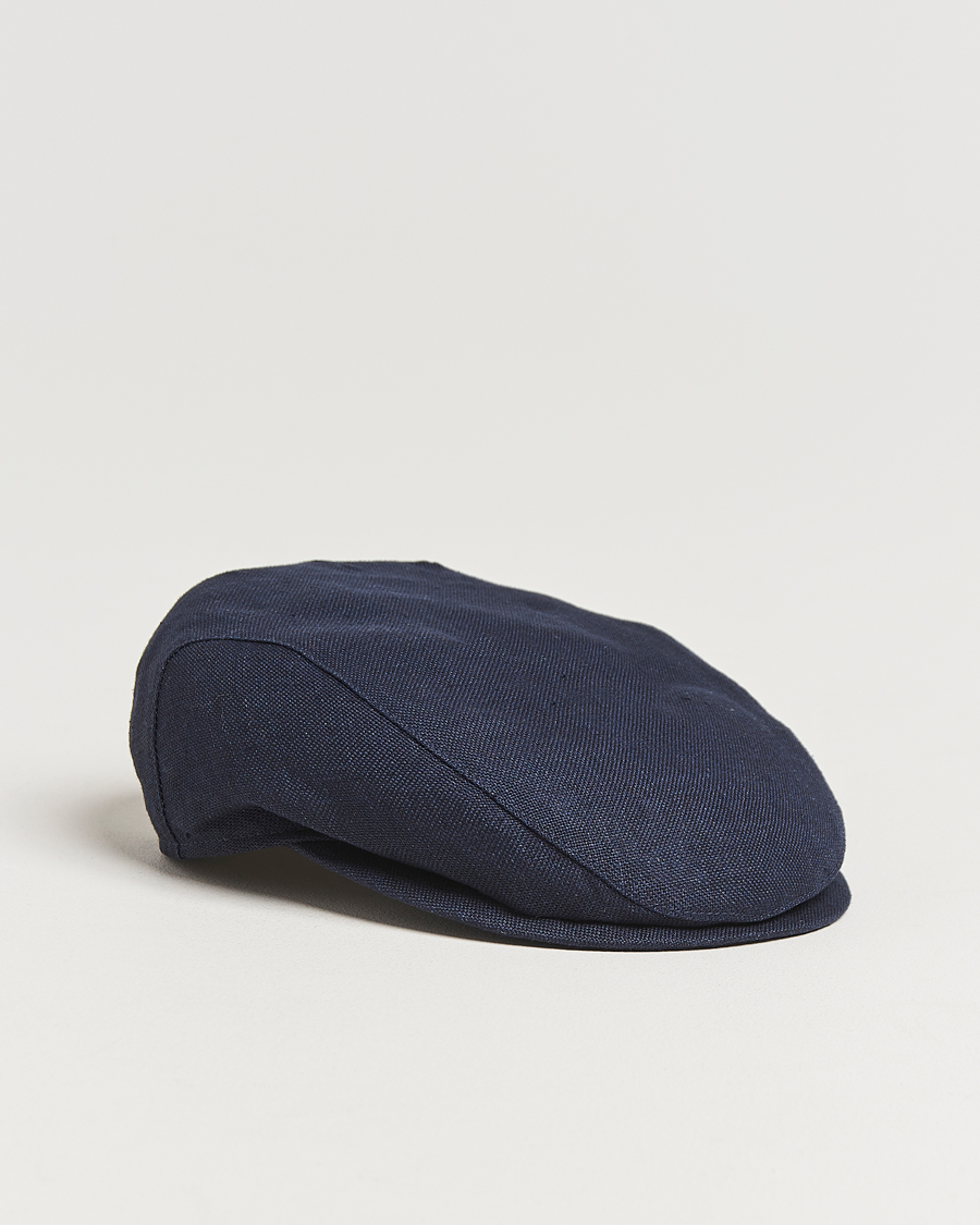 Homme | Bobs Et Casquettes | Wigéns | Ivy Slim Hopsack Linen Cap Navy