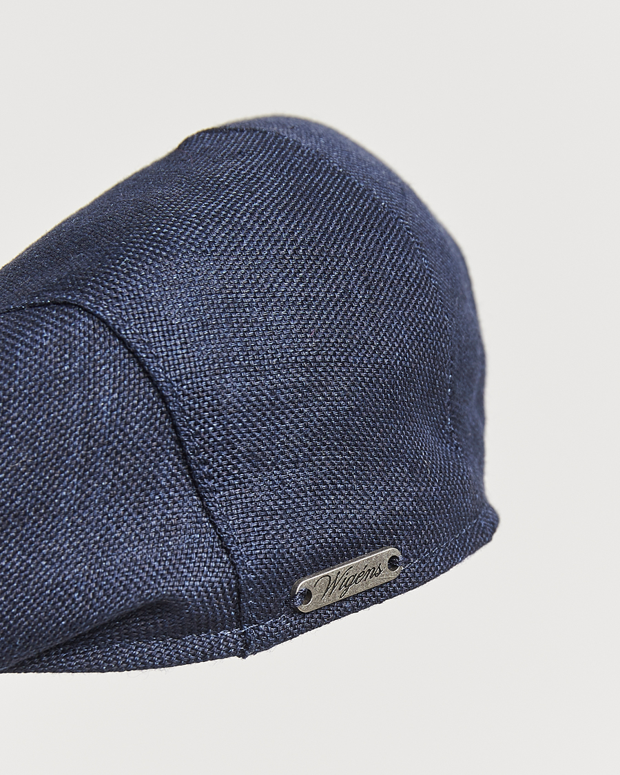 Homme | Bobs Et Casquettes | Wigéns | Ivy Slim Hopsack Linen Cap Navy