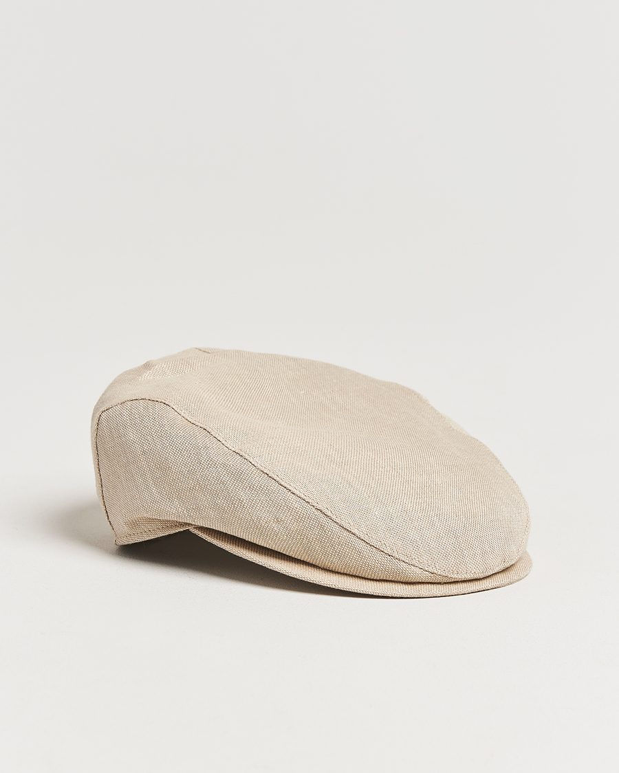 Homme | Bobs Et Casquettes | Wigéns | Ivy Slim Hopsack Linen Cap Sand