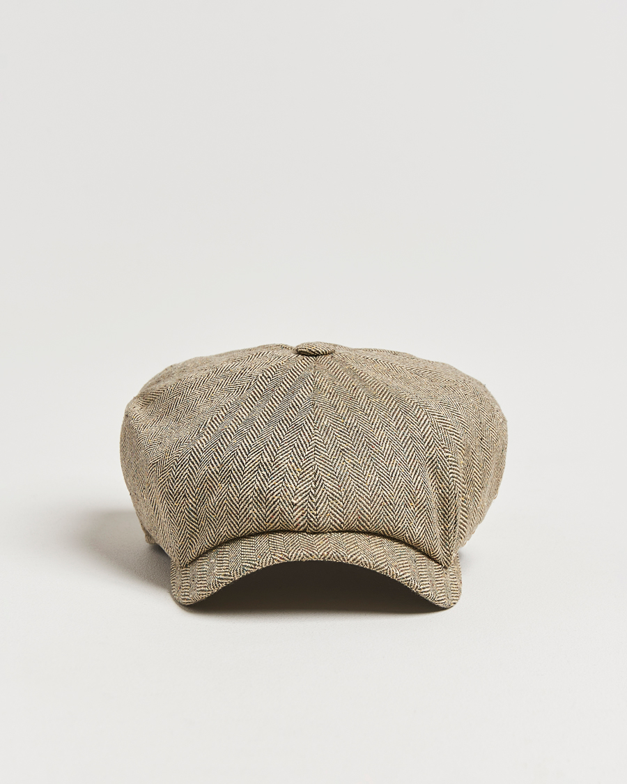 Homme | Bobs Et Casquettes | Wigéns | Newsboy Retro Herringbone Cap Dark Olive