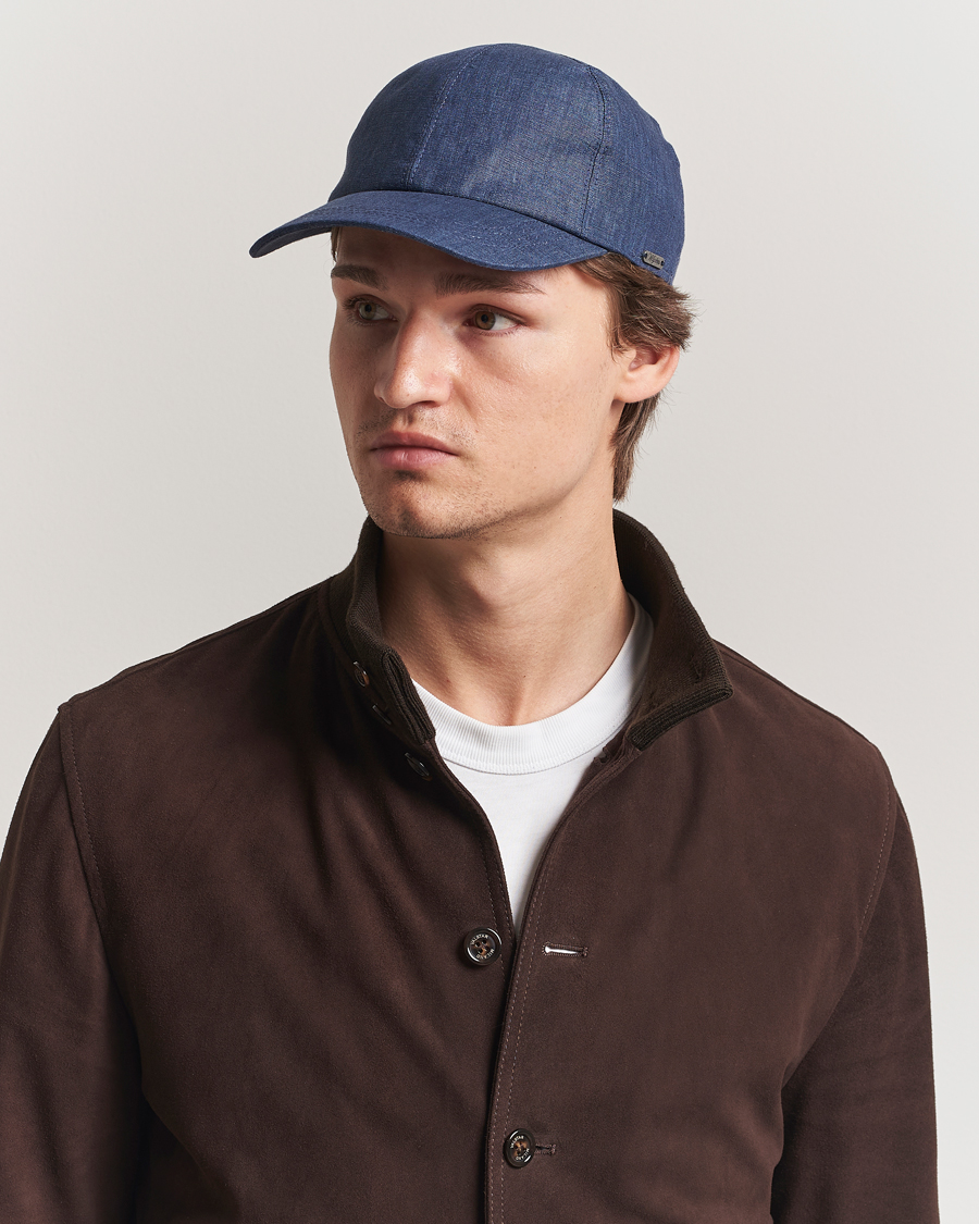 Homme | Bobs Et Casquettes | Wigéns | Baseball Linen Cap Denim Blue