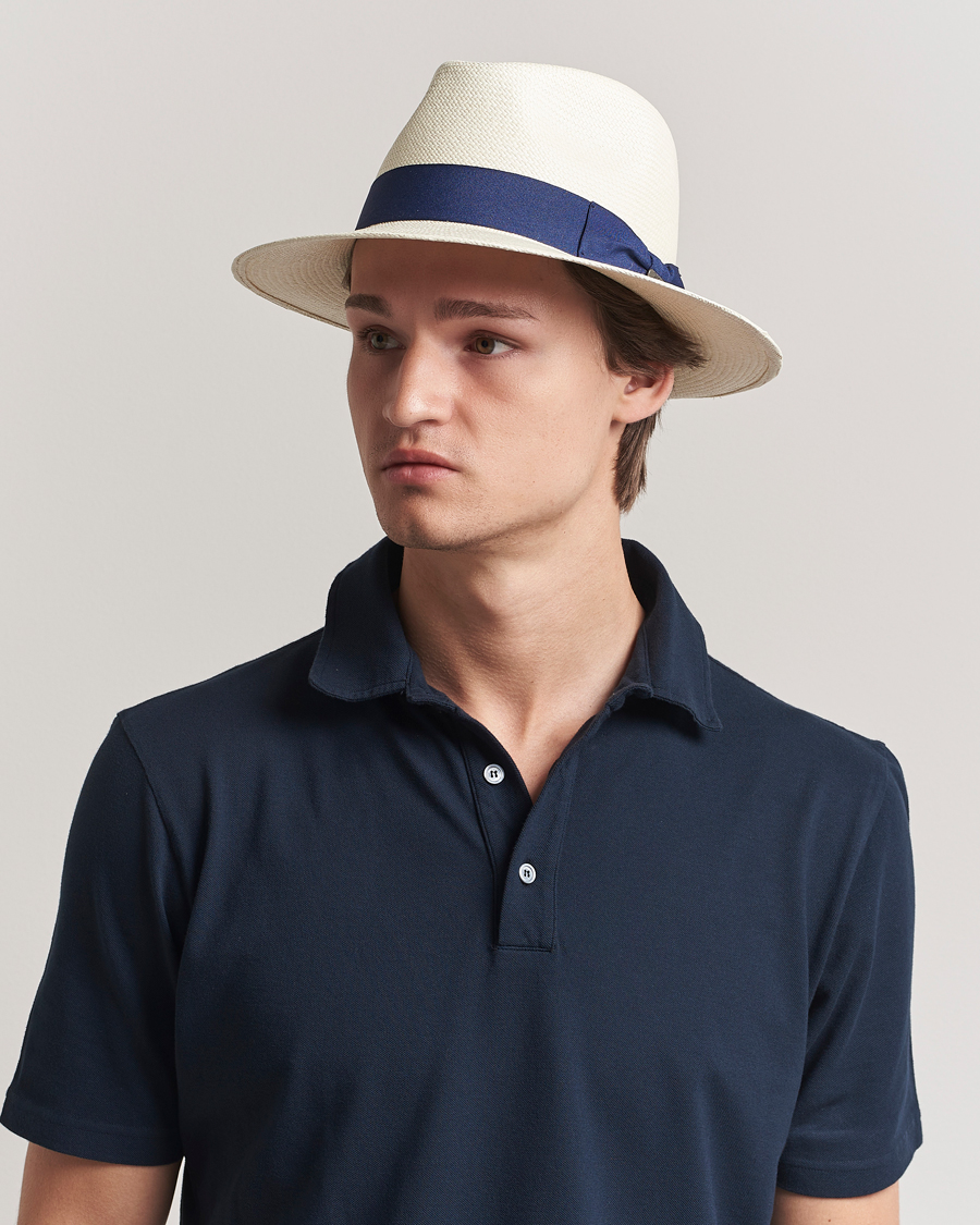 Homme | Bobs Et Casquettes | Wigéns | Panama Hat White/Navy
