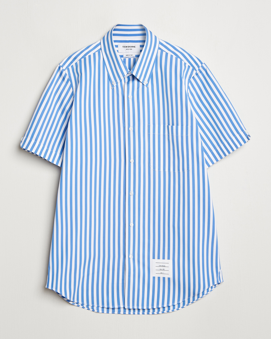 Homme | Chemises | Thom Browne | Short Sleeve Button Down Shirt Medium Blue