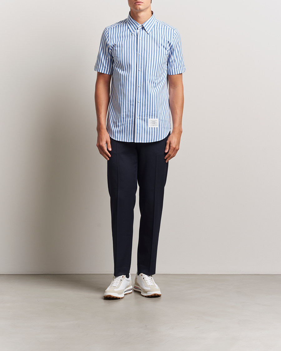 Homme | Chemises | Thom Browne | Short Sleeve Button Down Shirt Medium Blue