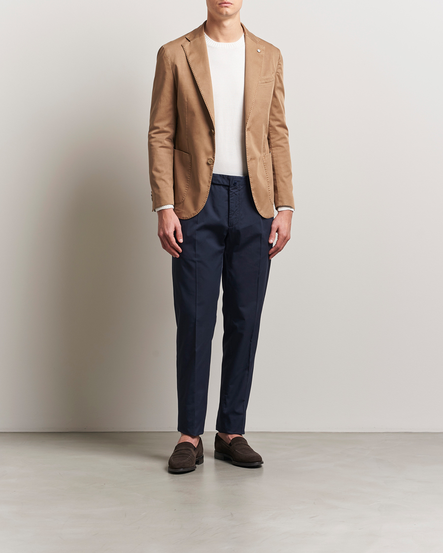 Homme | Pantalons | Incotex | Slim Fit Garment Dyed Cotton Chinos Navy