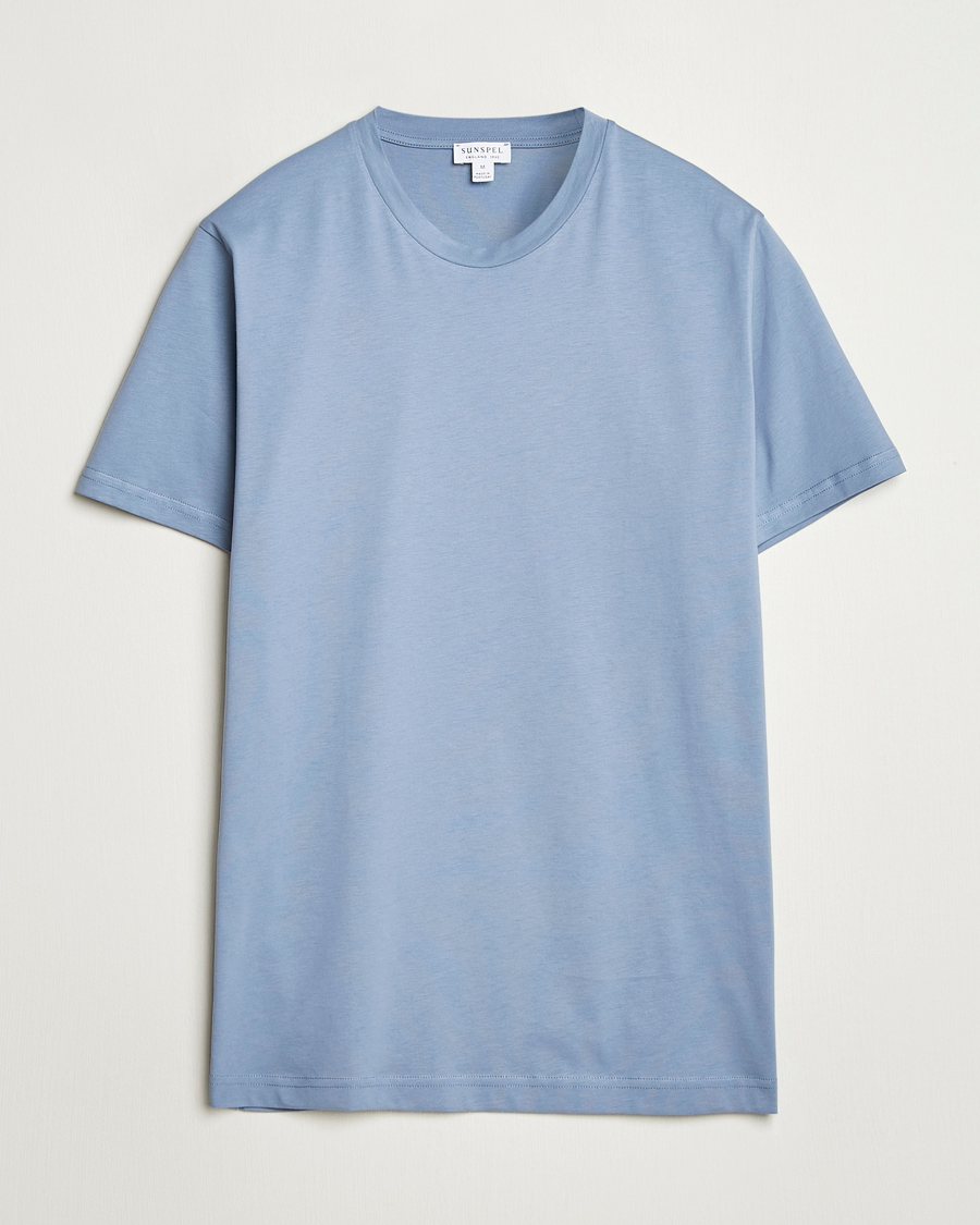 Homme | T-shirts | Sunspel | Riviera Midweight T-Shirt Vintage Blue