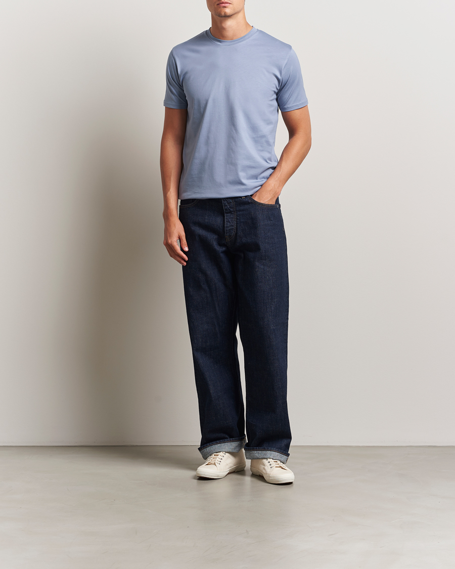 Homme | T-shirts | Sunspel | Riviera Midweight T-Shirt Vintage Blue