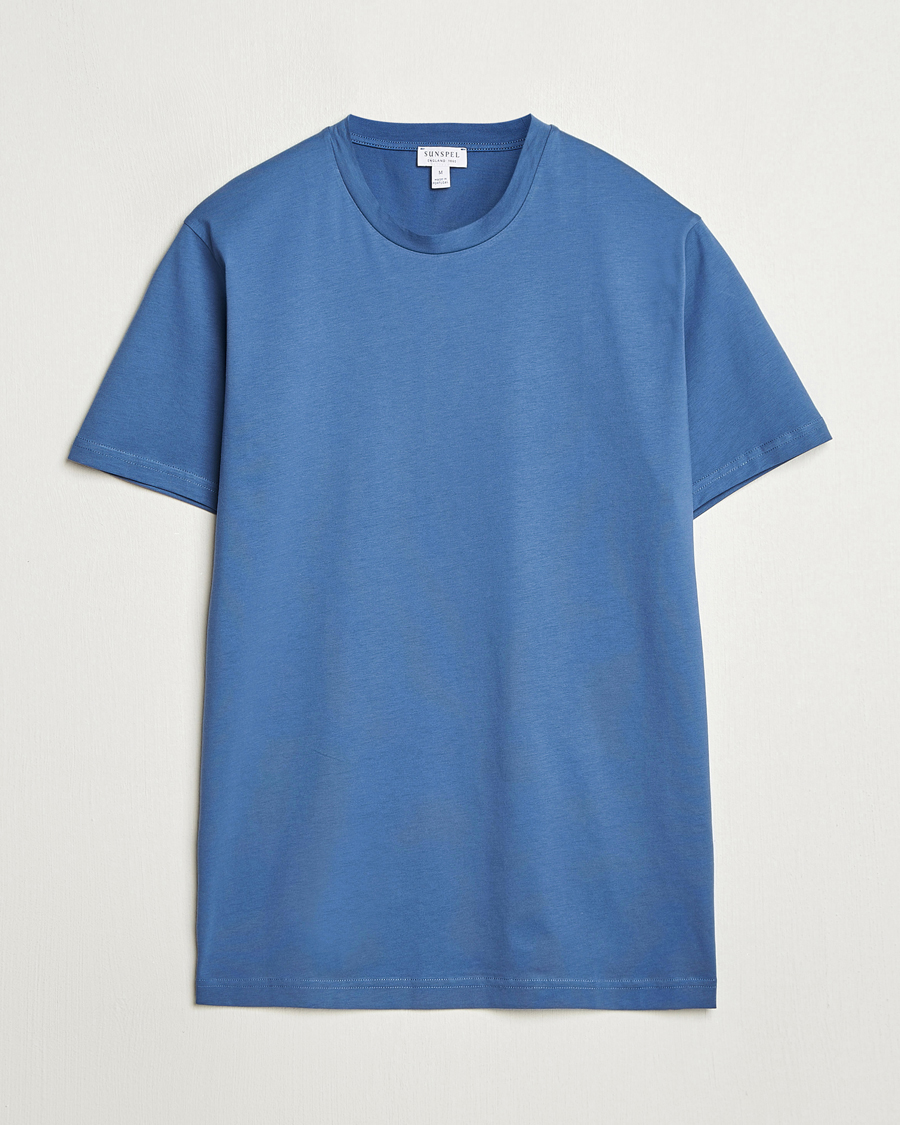 Homme | T-shirts | Sunspel | Riviera Midweight T-Shirt Soft Denim