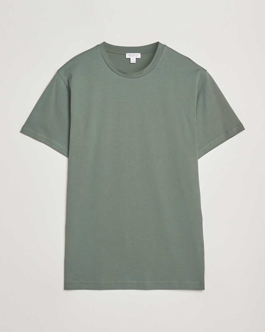 Homme | T-shirts | Sunspel | Riviera Midweight T-Shirt Dusk Green