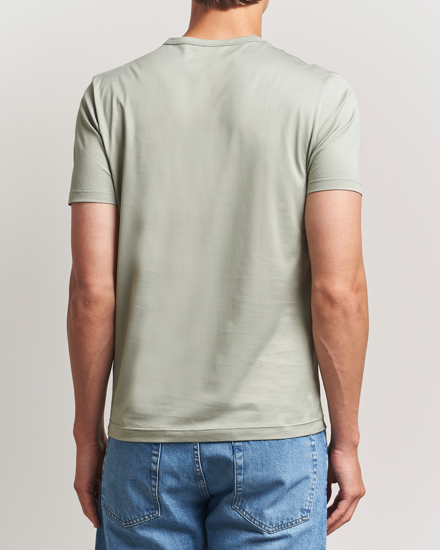 Homme | T-shirts | Sunspel | Crew Neck Q82 Cotton T-Shirt Pastel Green