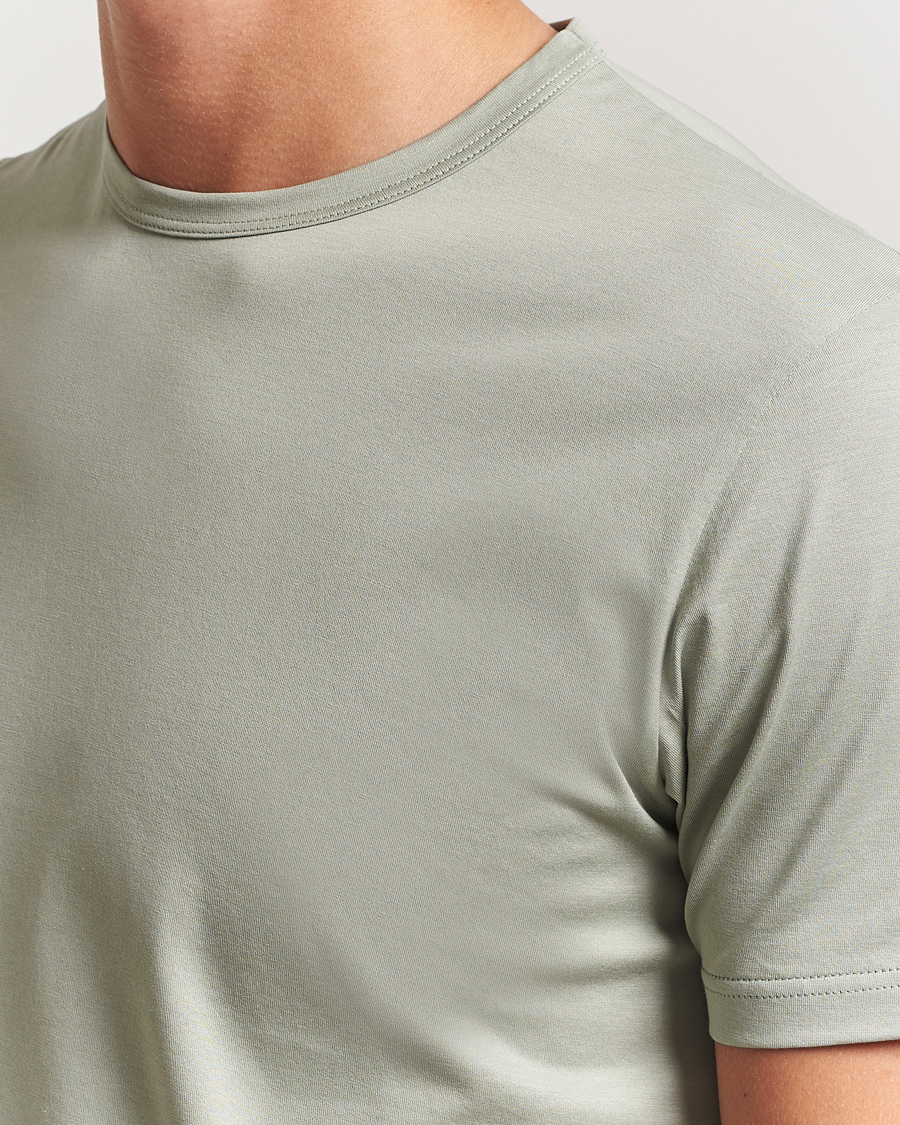Homme | T-shirts | Sunspel | Crew Neck Q82 Cotton T-Shirt Pastel Green