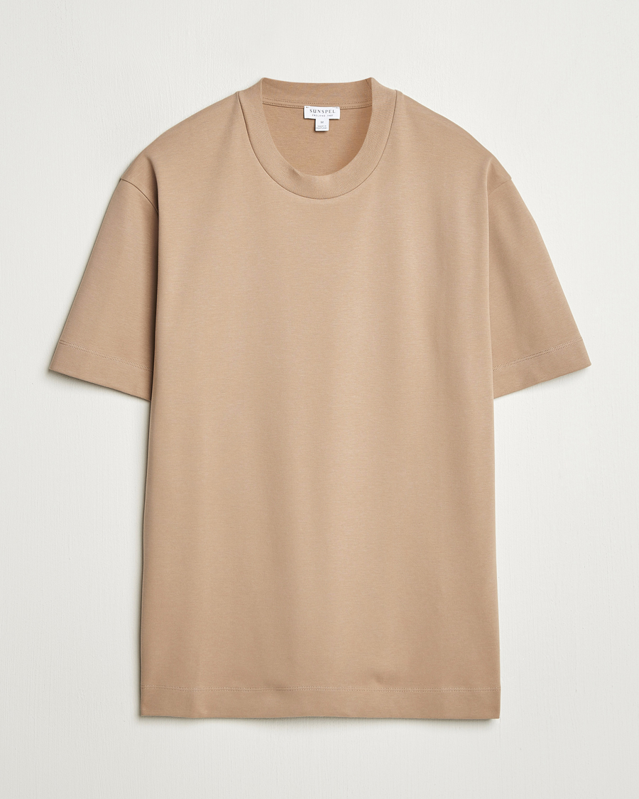 Homme | T-shirts | Sunspel | Heavy Weight Supima Cotton T-Shirt Dune
