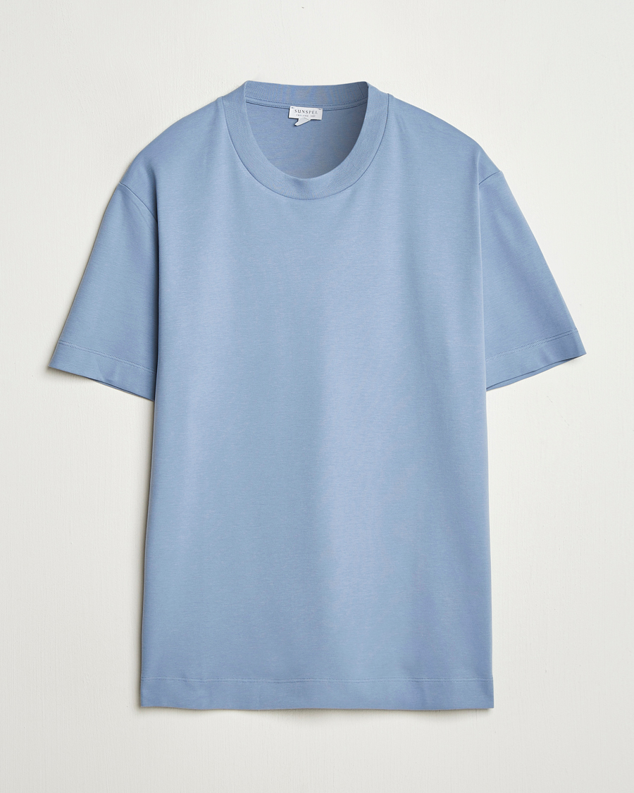 Homme | T-shirts | Sunspel | Heavy Weight Supima Cotton T-Shirt Vintage Blue