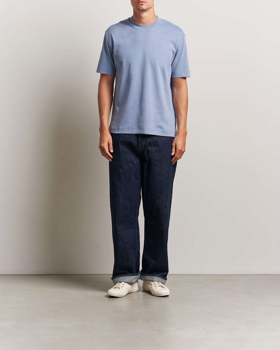 Homme | T-shirts | Sunspel | Heavy Weight Supima Cotton T-Shirt Vintage Blue