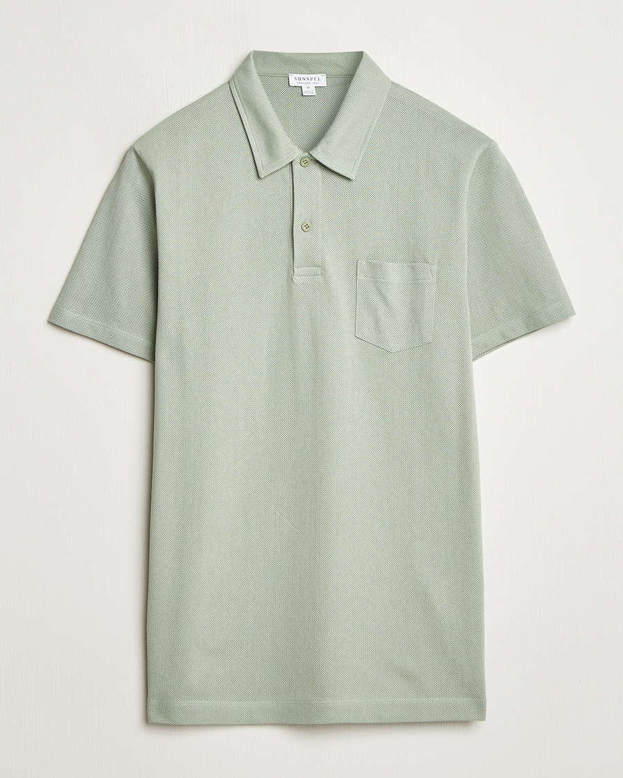 Homme | Polos | Sunspel | Riviera Polo Shirt Pastel Green