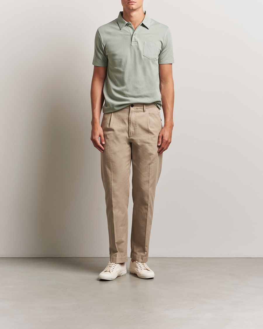 Homme | Polos | Sunspel | Riviera Polo Shirt Pastel Green