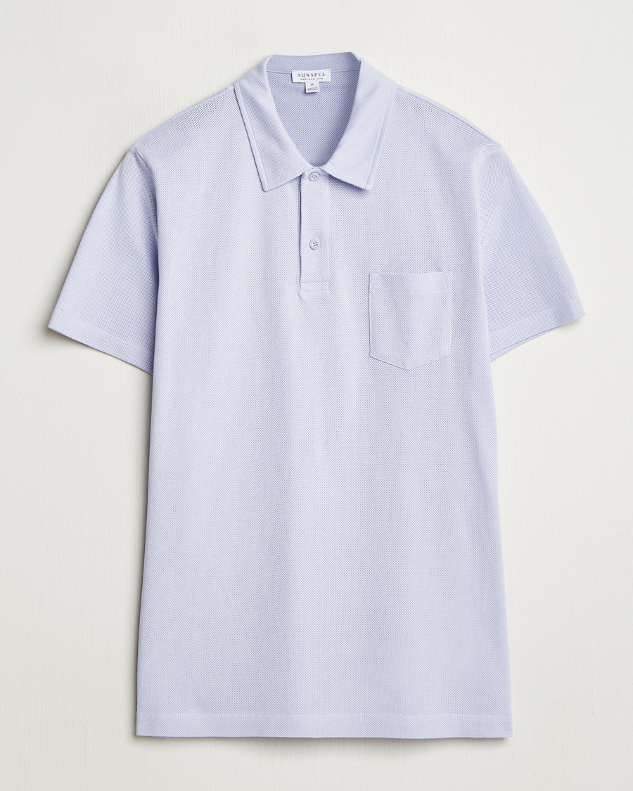 Homme | Polos | Sunspel | Riviera Polo Shirt Pale Lilac