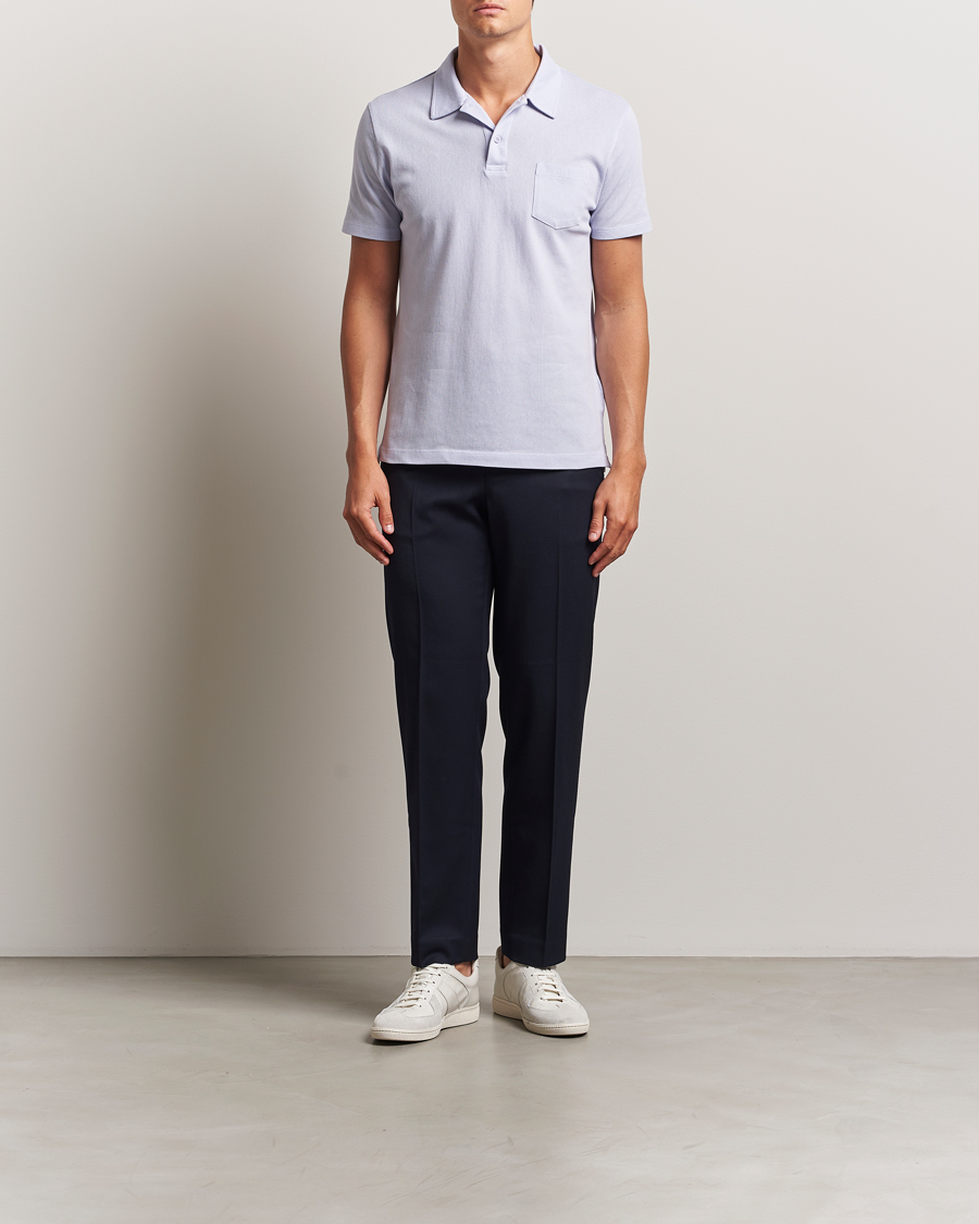 Homme | Polos | Sunspel | Riviera Polo Shirt Pale Lilac