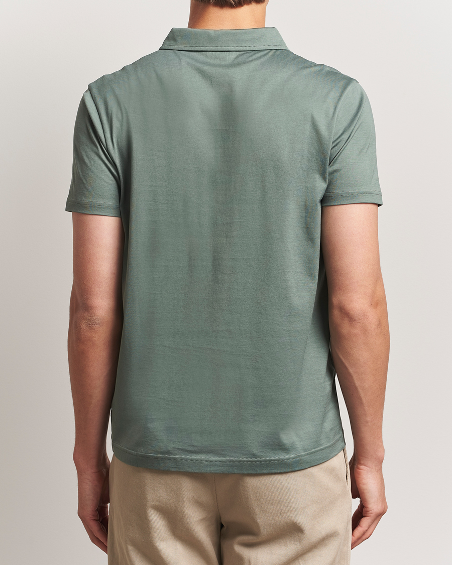 Homme | Polos | Sunspel | Cotton Jersey Polo Dusk Green